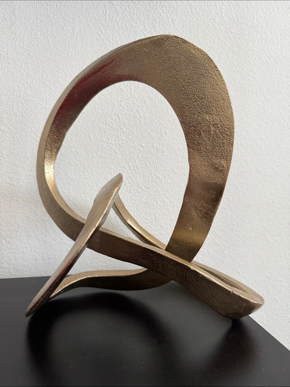 Abstract Loop Metal Sculpture - Gold Home Art - Picture 2 of 2